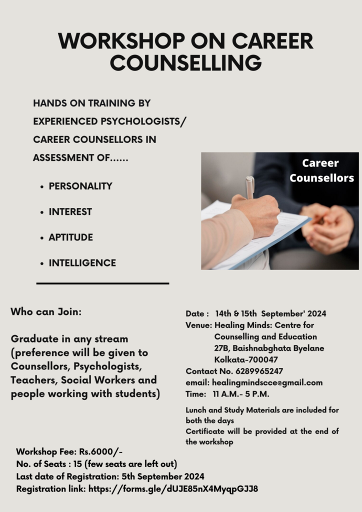 Workshop on Career Counselling on 14th and 15th September 2024