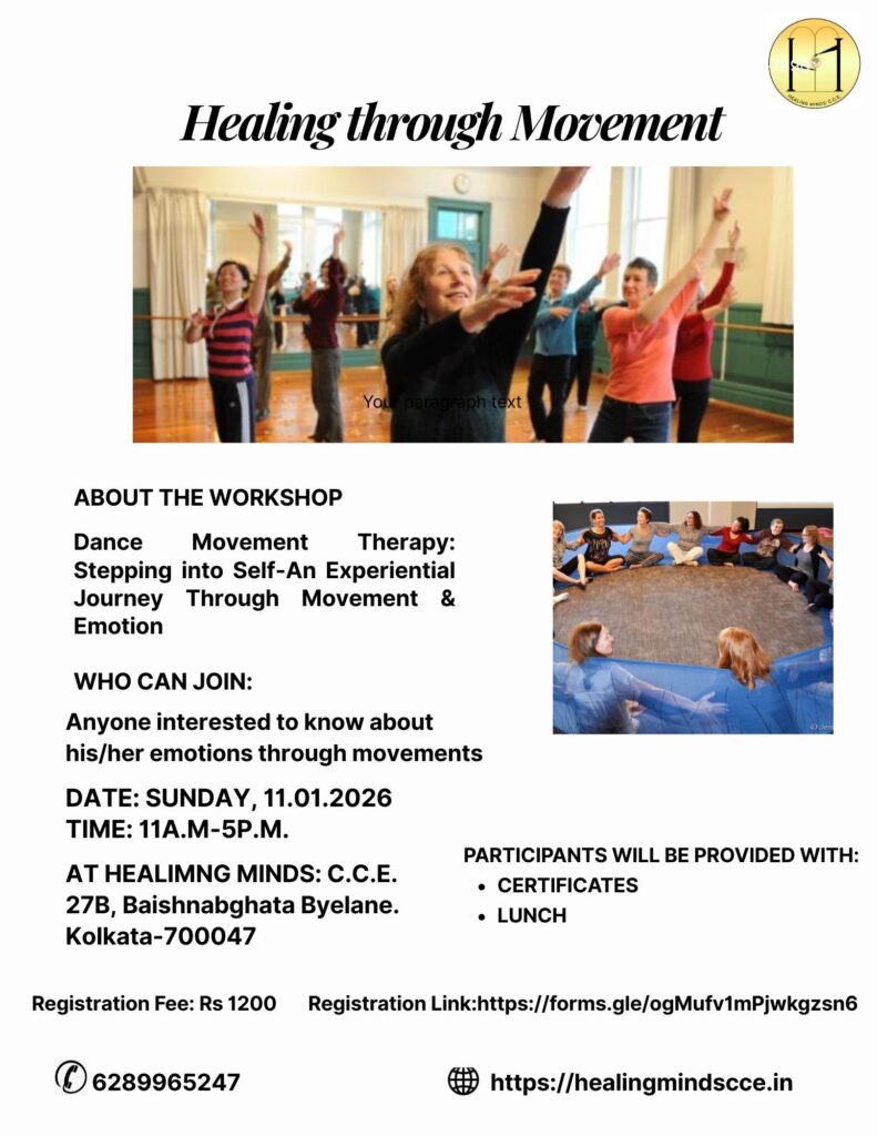 Dance Movement Therapy Workshop on Sunday, 11th January 2026.