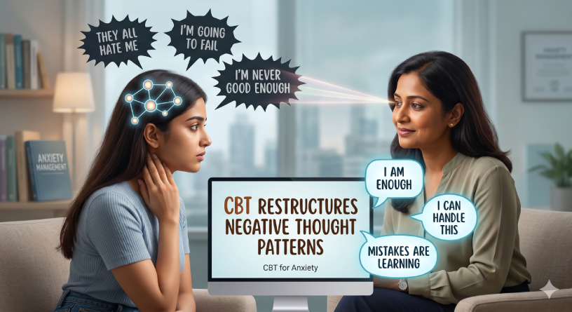 Cognitive Behavioral Therapy (CBT) Restructures Negative Thought Patterns