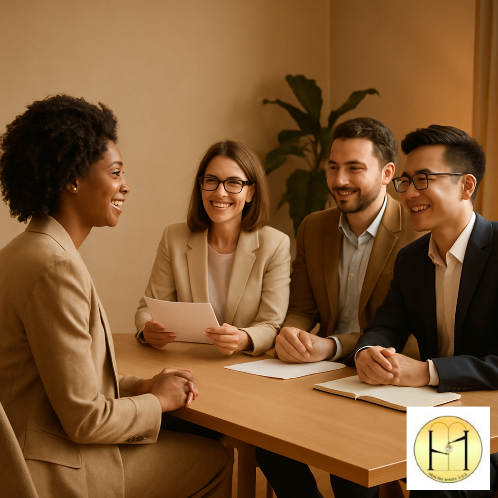 A professional interview setting to cope with interview anxiety