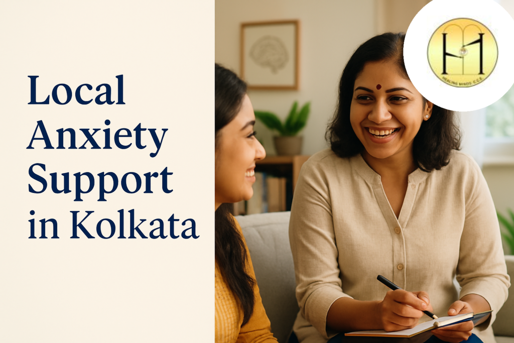 anxiety help near me with a counsellor and client in Kolkata