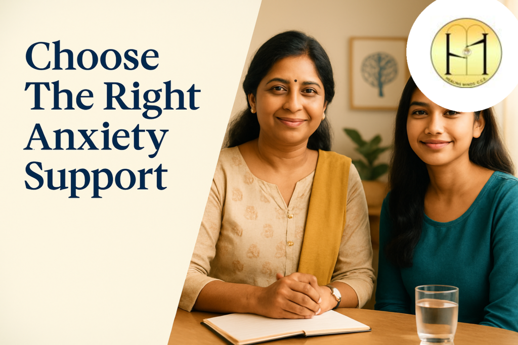 Anxiety help near me in Kolkata with a Bengali counsellor discussing online and in-person counselling options