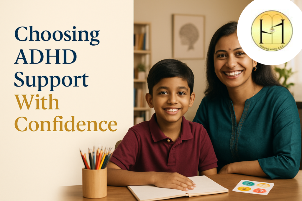 Therapy for ADHD Kolkata with an Indian child psychologist supporting a Bengali child