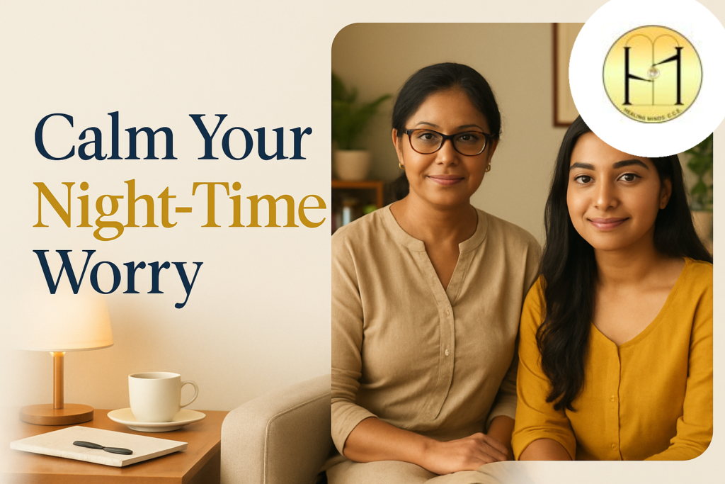 A Kolkata counsellor supporting a woman experiencing anxiety at night